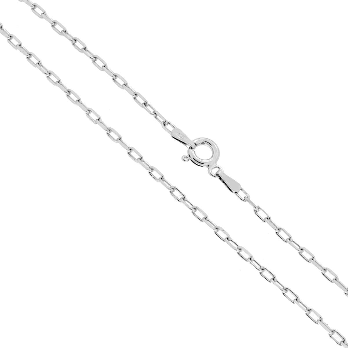 Catena Forzatina Rada Diamantata 060 sezione mm 2 lunghezza cm 50 in ARGENTO 925 Galvanica Rodio<BR>