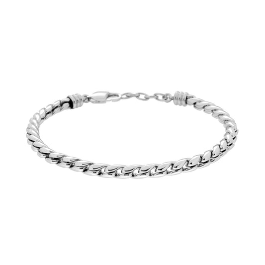 Bracciale Uomo Catena Treccia in ACCIAIO<BR>
