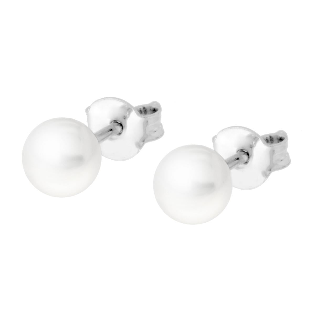Orecchini con Perla mm 6 in ARGENTO 925