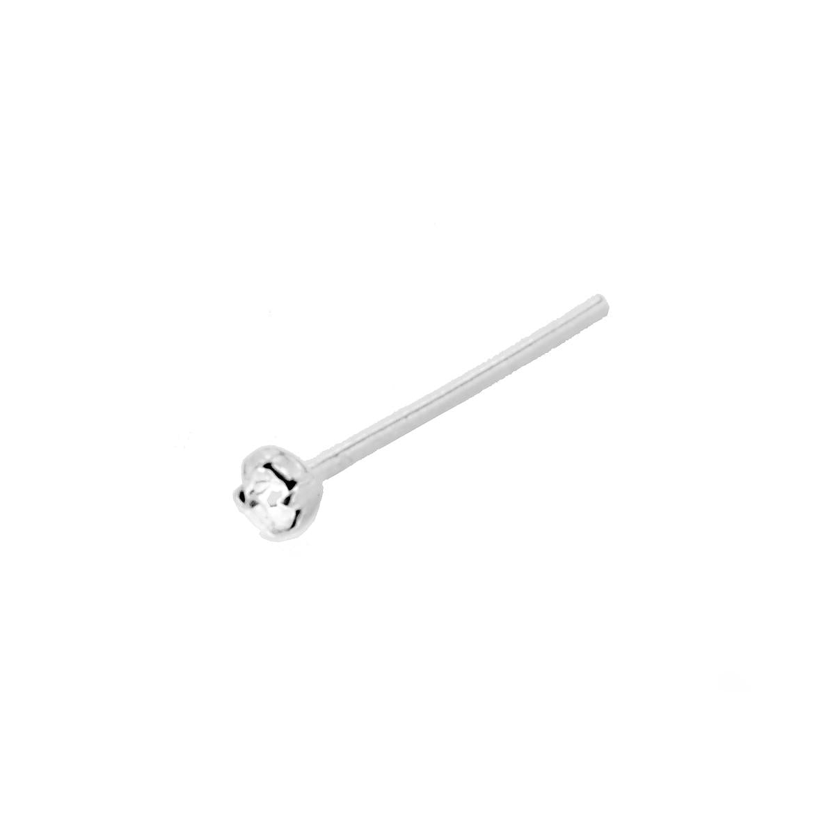Piercing Naso Chiodino a Griffe con Zircone Bianco 1.4 mm in ARGENTO 925