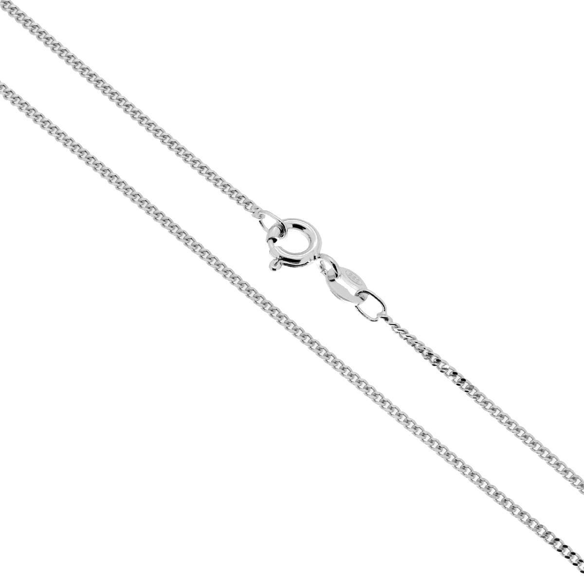 Catena Grumetta Diamantata 040 sezione mm 1.4 lunghezza cm 40 in ARGENTO 925 Galvanica Rodio