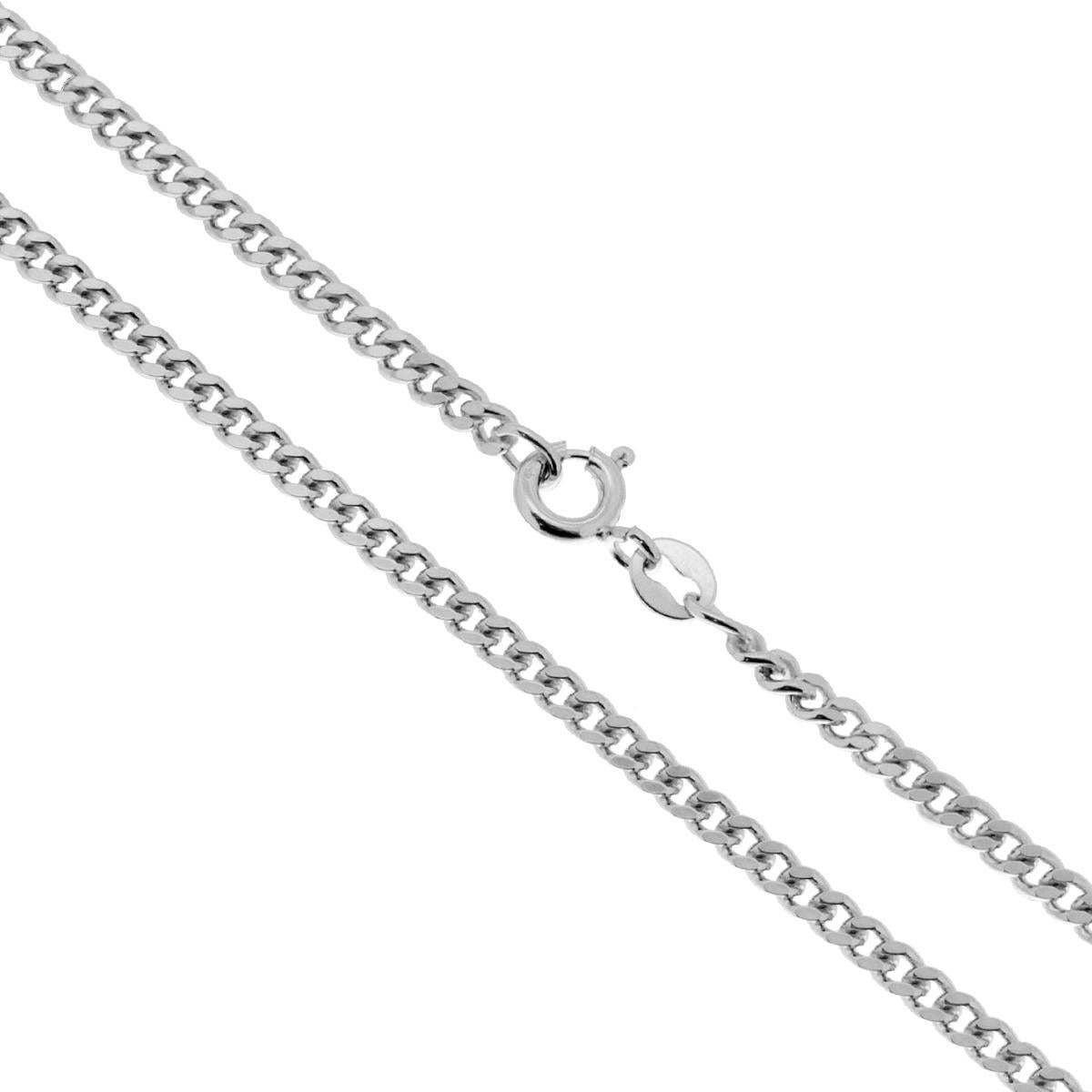 Catena Grumetta Diamantata 080 sezione mm 2.7 lunghezza cm 80 in ARGENTO 925 Galvanica Rodio