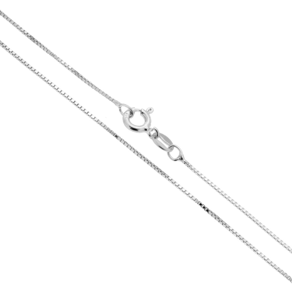Catena Veneziana Diamantata 015 sezione mm 0.8 lunghezza cm 50 in ARGENTO 925 Galvanica Rodio