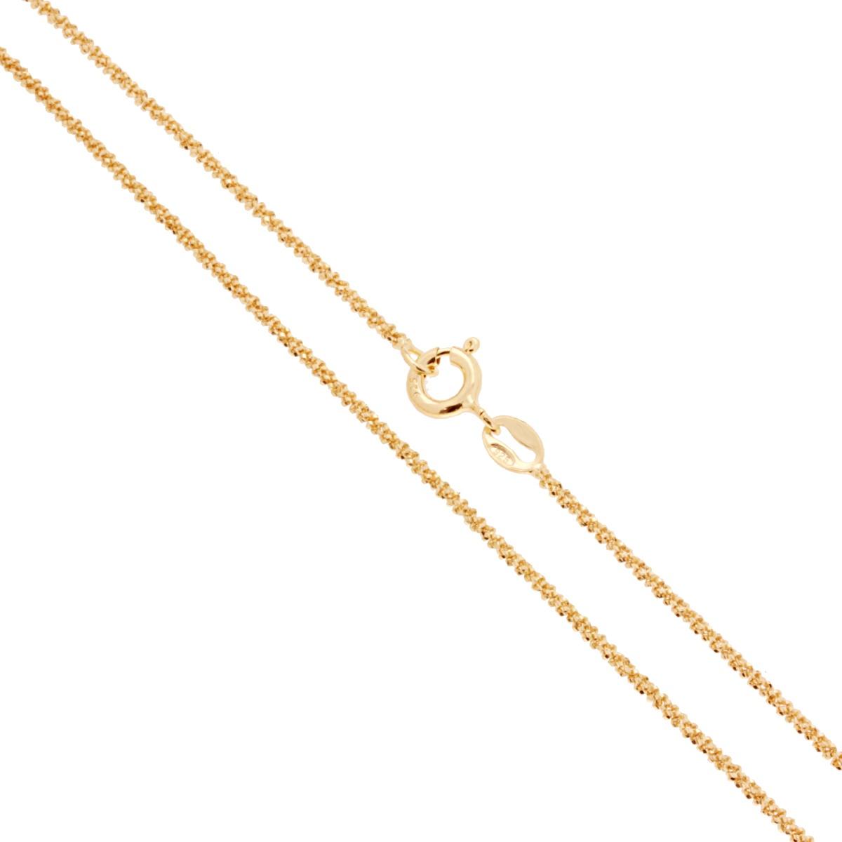 Catena Disco Diamantata 025 sezione mm 1.5 lunghezza cm 50 in ARGENTO 925 Galvanica Oro