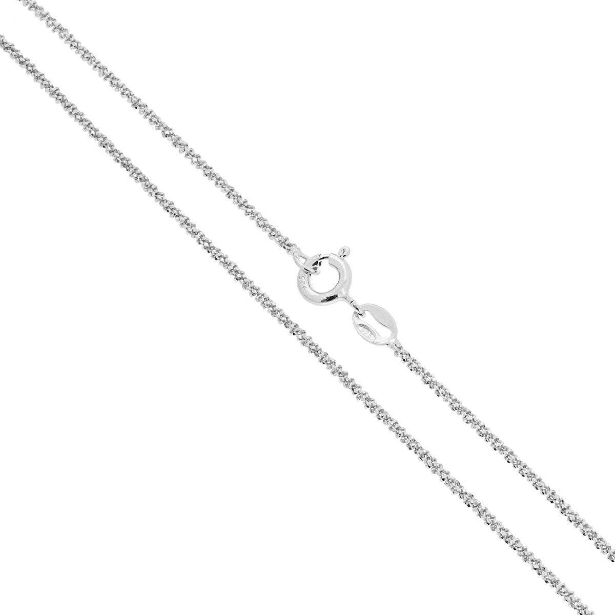 Catena Disco Diamantata 025 sezione mm 1.5 lunghezza cm 50 in ARGENTO 925 Galvanica Rodio