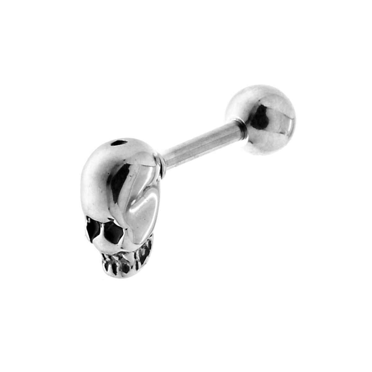 Body Piercing Barbell mm 15 con Teschio e Pallina mm 4 in ACCIAIO Chirurgico