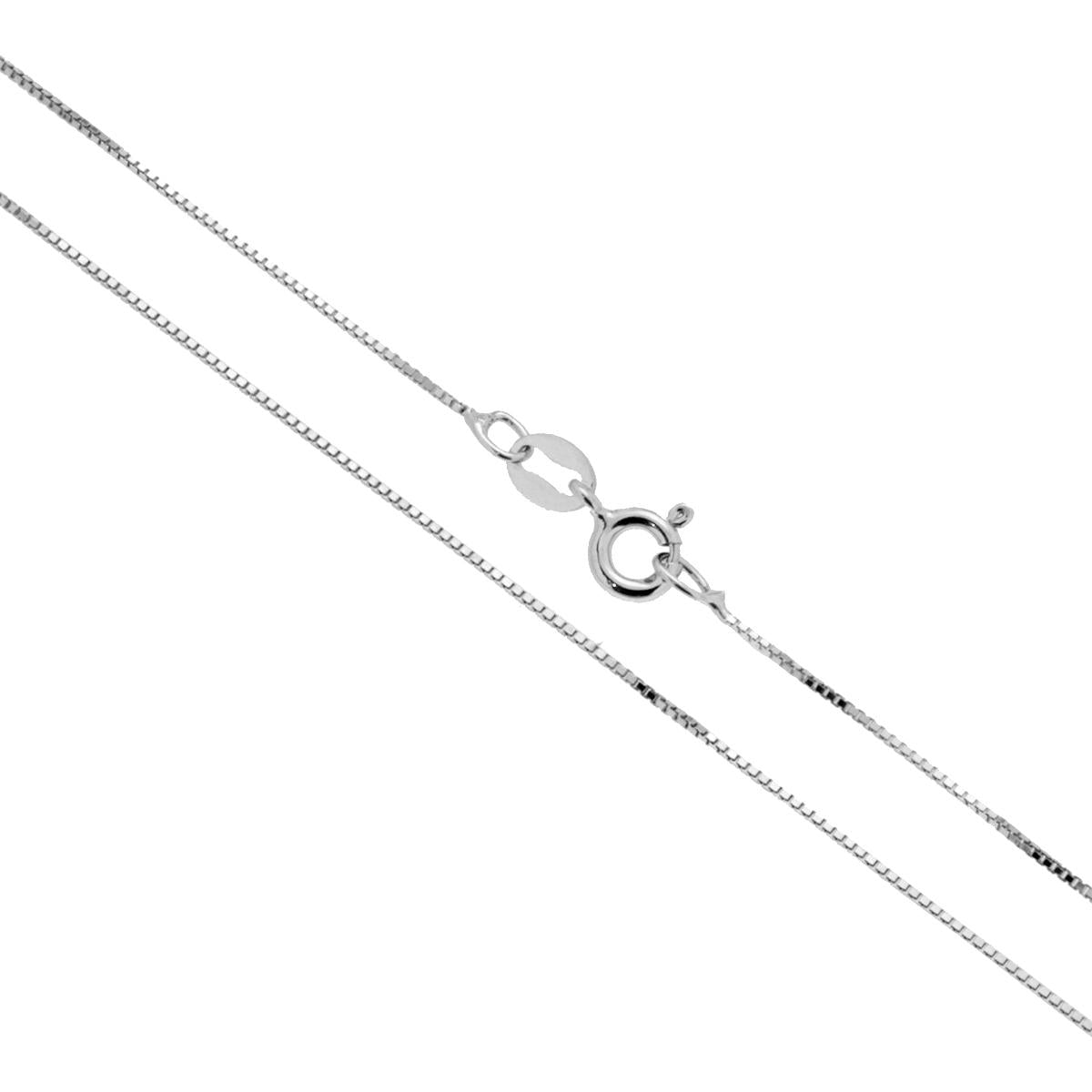 Catena Veneziana Diamantata 012 sezione mm 0.7 lunghezza cm 70 in ARGENTO 925 Galvanica Rodio